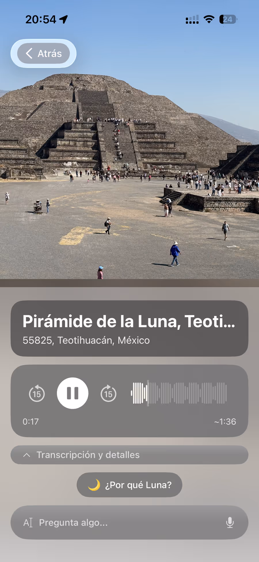 Chiaro's guide to the Pyramid of the Moon at Teotihuacán, in Spanish.